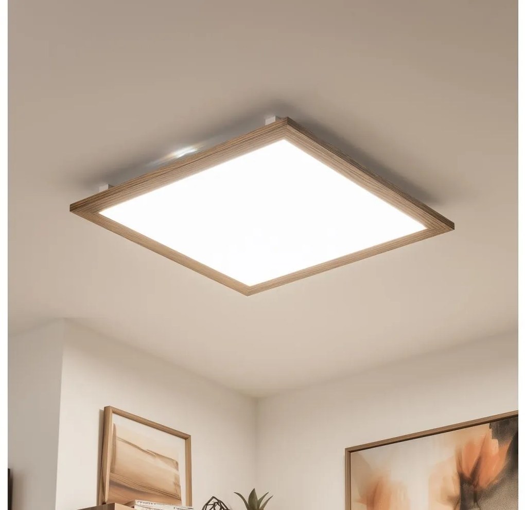Brilagi - LED Димируема лампа SLIMFRAME WOOD LED/58W/230V 64x64 см + д.у.