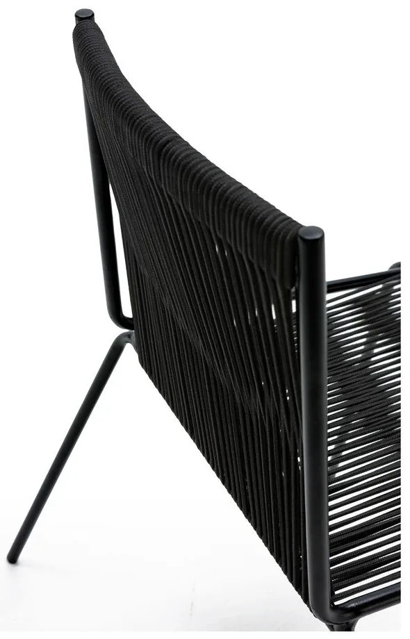 Черни метални трапезни столове в комплект за подреждане 2 бр. Emily – Marckeric