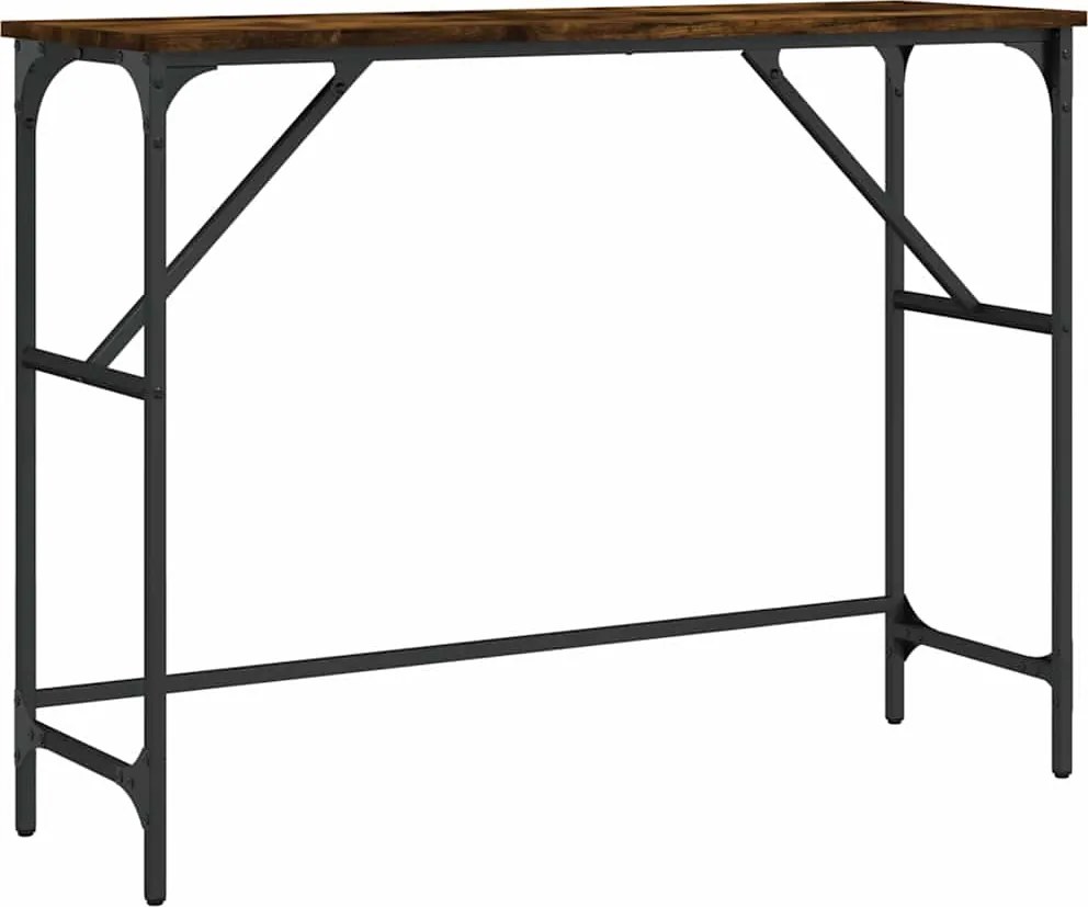 834057 vidaXL Конзолна маса, опушен дъб, 100x32x75 см, инженерно дърво