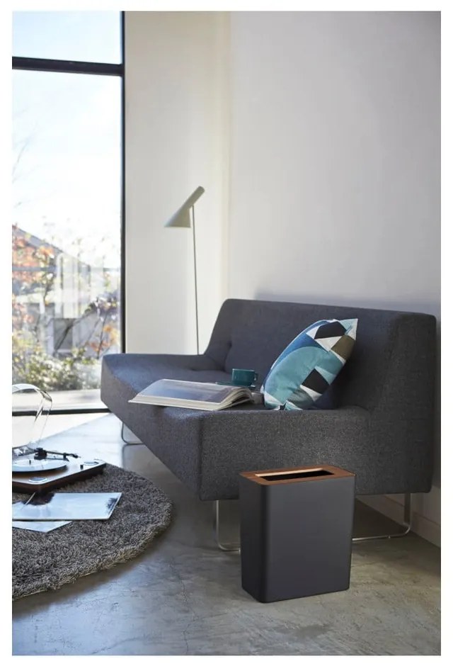 Черно офис стоманено кошче за боклук 10 l Rin – YAMAZAKI