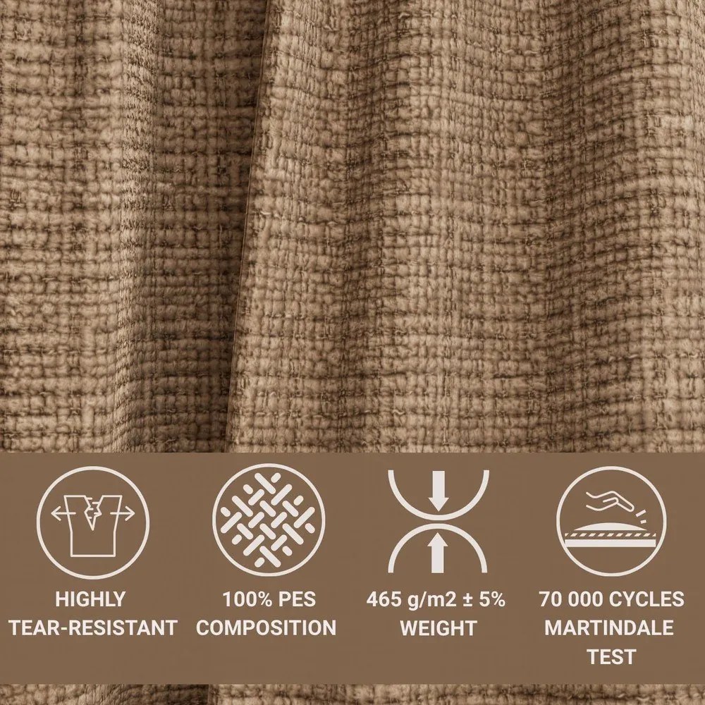 Светлокафяв шенилов ъглов диван (десен ъгъл/L форма) Kirou – Maison de Rêve