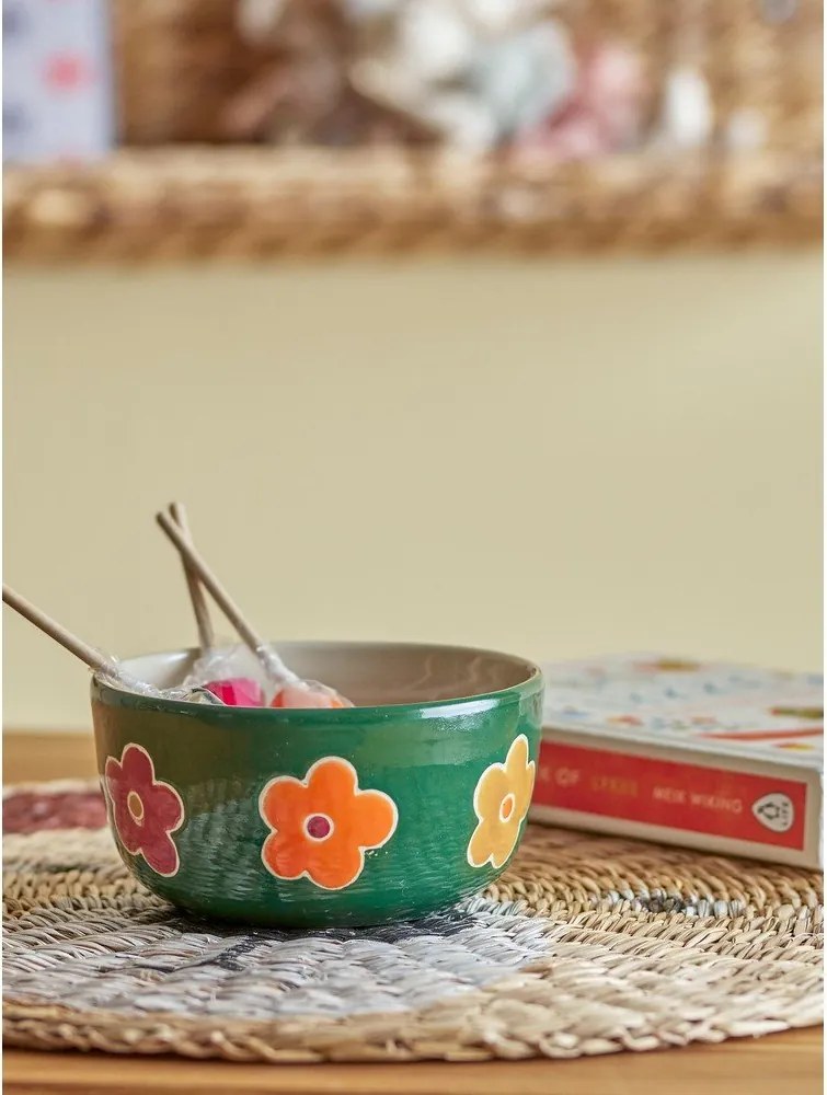 Тъмнозелена глинена детска купичка ø 12 cm Addy – Bloomingville Mini