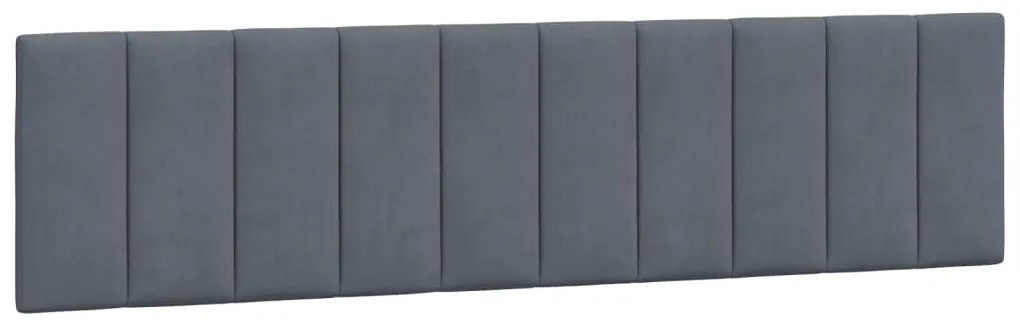 374690 vidaXL Мека табла за легло, тъмносива, 200 см, кадифе