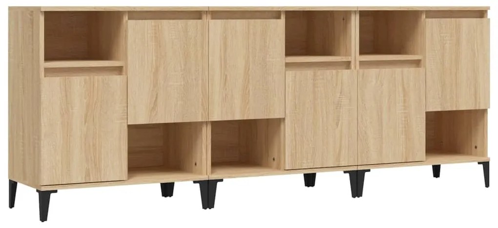 3185746 vidaXL Сайдборд, 3бр, дъб сонома, 60x35x70 см, инженерно дърво