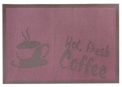 Подложка за хранене Hot Fresh Coffee 45x30см лилава PVC (0193653) - Horecano