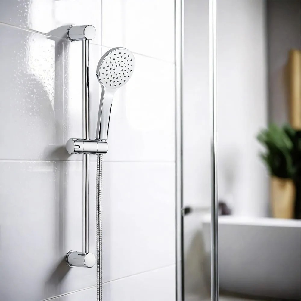 Душ комплект от неръждаема стомана в сребрист цвят с подвижен държач 60 cm No. 2 – Allstar