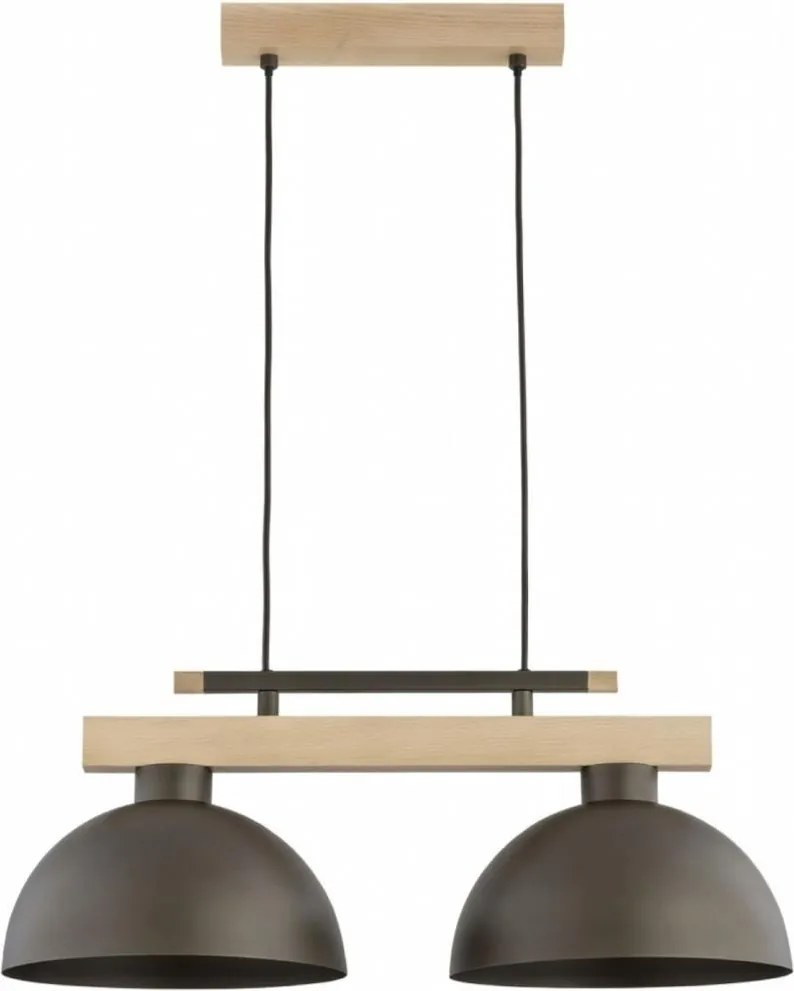 Висящ полилей на кабел VERTA 2xE27/15W/230V кафяв/бежов