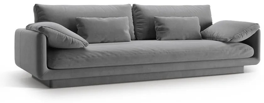 Светлосив кадифен диван 250 cm Torino – Micadoni