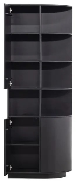 Черен модулен шкаф за книги от борова дървесина 78x210 cm Finca - WOOOD