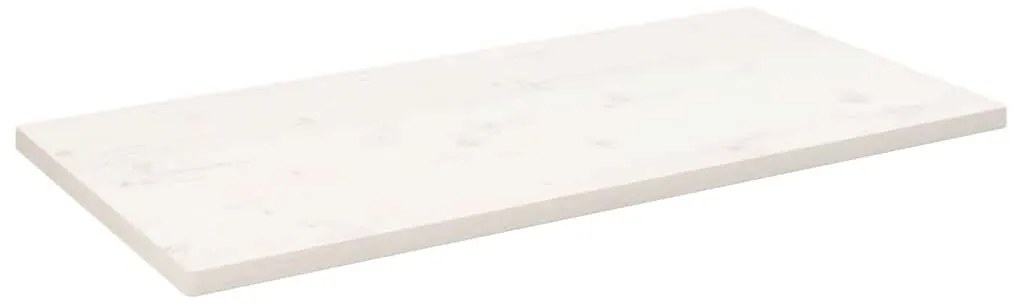 824421 vidaXL Плот за маса, бял, 110x60x2,5 см, бор масив, правоъгълен