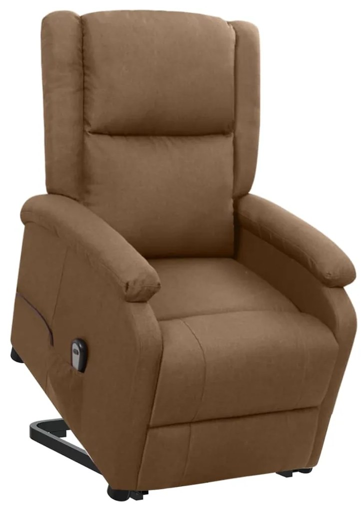 329703 vidaXL Изправящ стол, кафяв, текстил