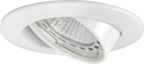 Комплект от 6 модерни вградени прожектора бели, накланящи се GU10 50mm - Edu