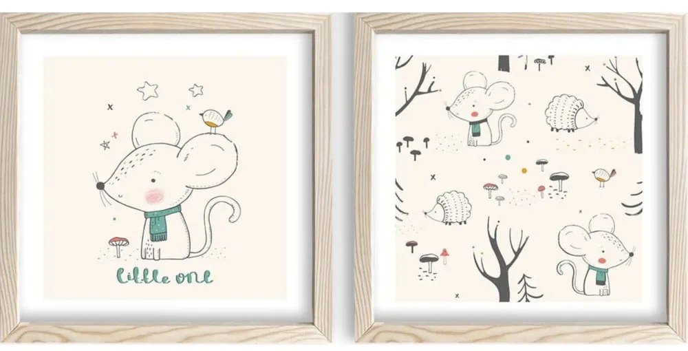 Детски картини в комплект от 2 броя 33x33 cm Little One - Wallity