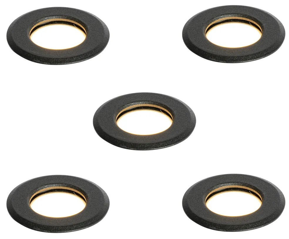 Комплект от 5 модерни наземни прожектора черни с LED IP67 - Linsey