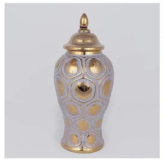 Керамичен буркан 35x18,5 см златист/сив