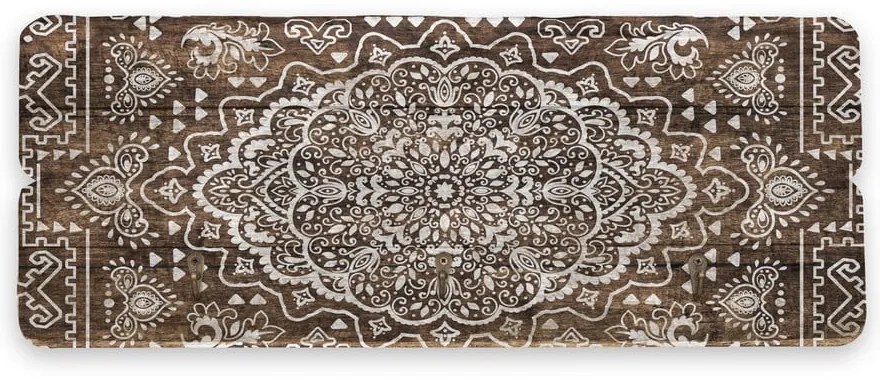 Закачалка за стена от борова дървесина Tierra Bella Mandala, 50 x 20 cm - Surdic