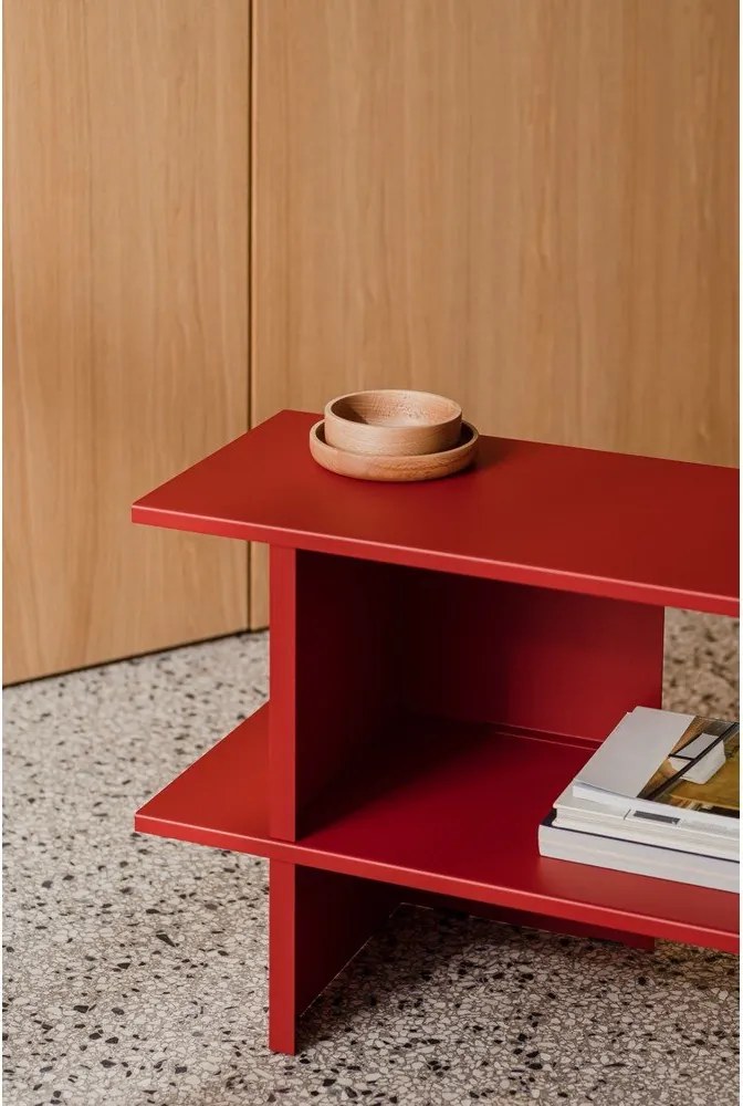 Червен метален стелаж 160x57x37 cm Hes – noo.ma