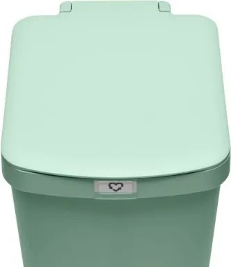 Кош за боклук с педал Brabantia StepUp 1008484, 25 л, Екологични материали, Голям отвор, Светлозелен