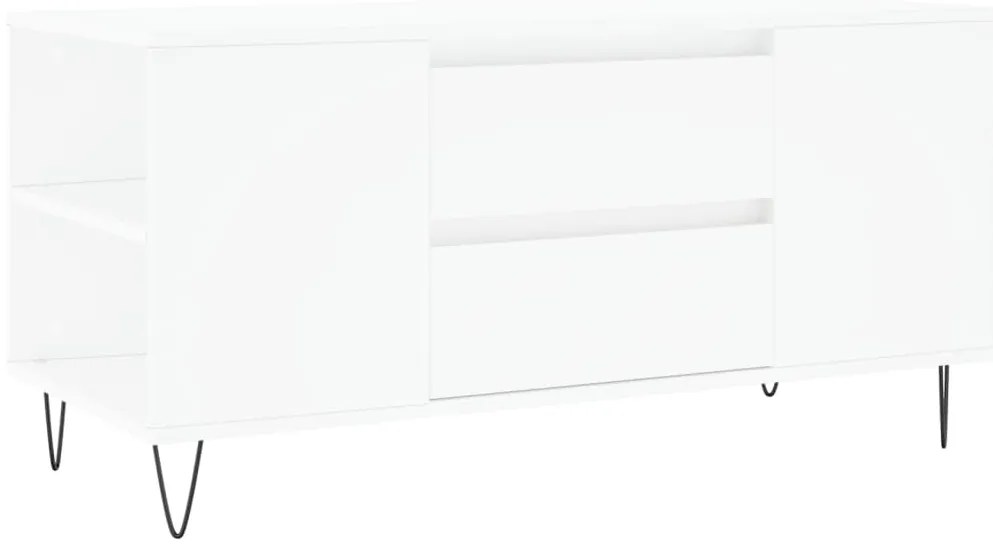 830996 vidaXL Кафе маса, бяла, 102x44,5x50 см, инженерно дърво