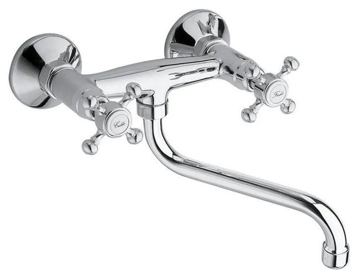 Стенна батерия за мивка в лъскаво-сребрист цвят (1 изход) Antea – Sapho