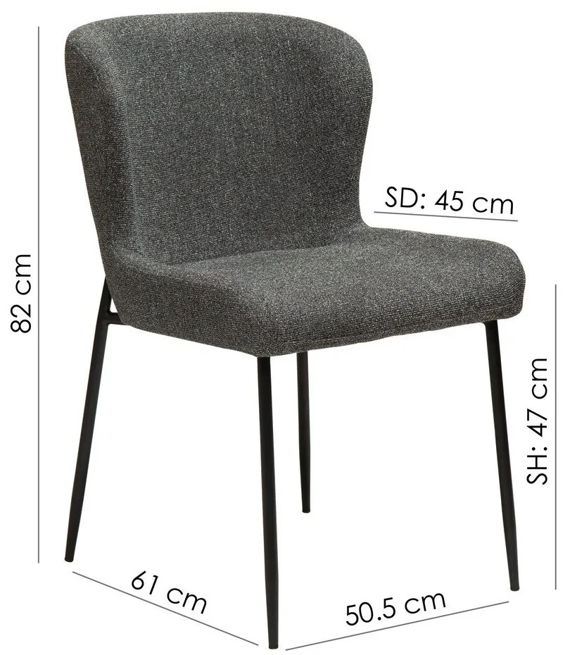 Тъмно сив трапезен стол Glam - DAN-FORM Denmark