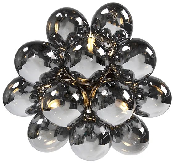 Интелигентна таванна лампа черна с димно стъкло 3 светлини вкл. 3 WiFi G9 - Uvas