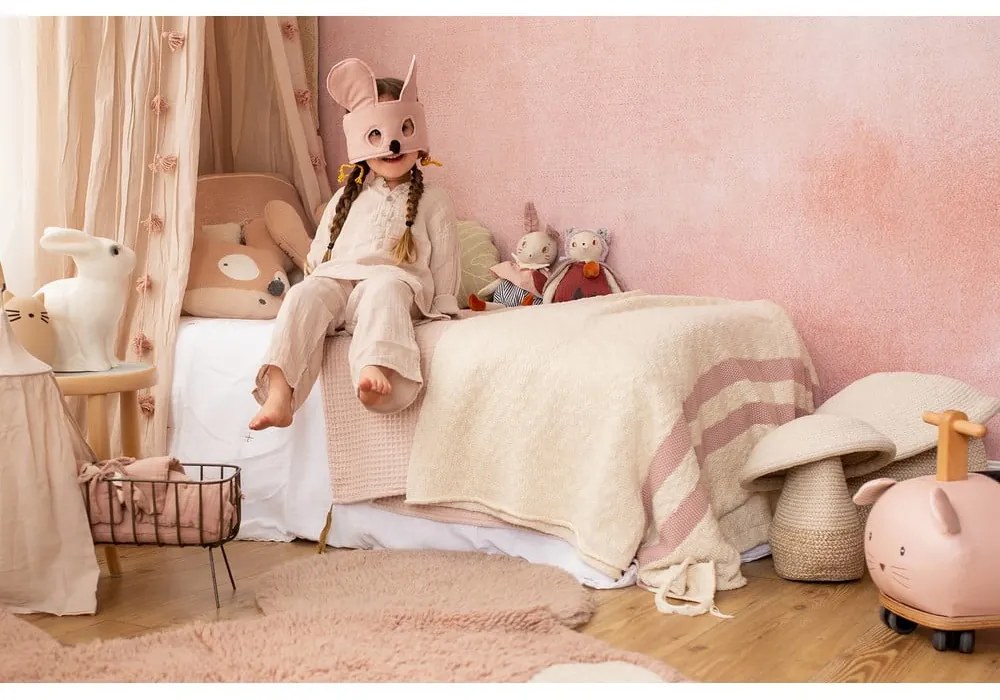 Бежова текстилна детска кошница за играчки ø 23x27 cm Mushroom – Lorena Canals