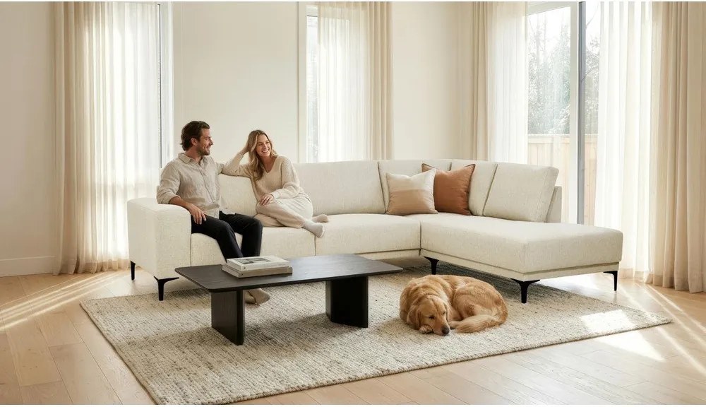 Бежов ъглов диван (десен ъгъл) Chile – Scandic