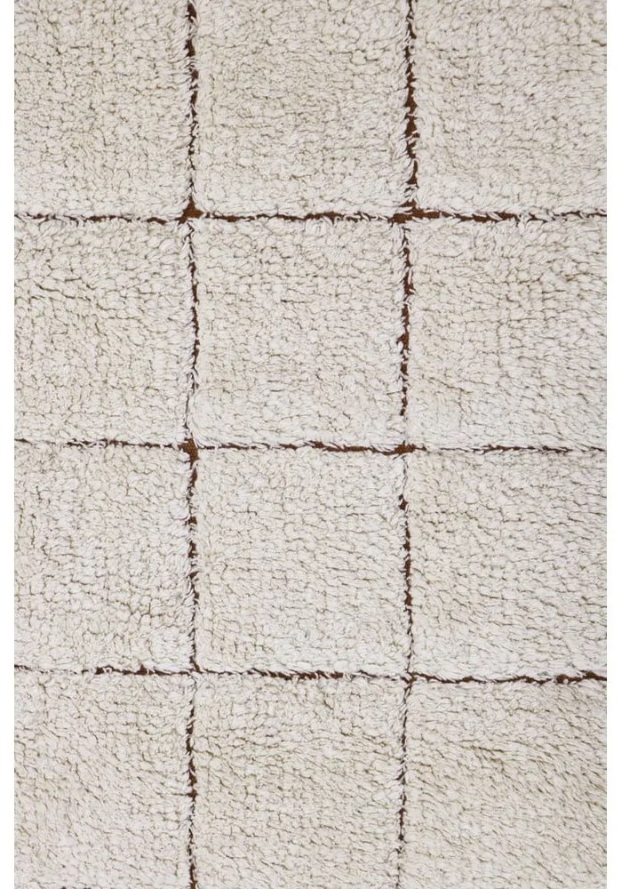 Кремав ръчно изработен памучен килим подходящ за пране 200x300 cm Mosaic – Lorena Canals