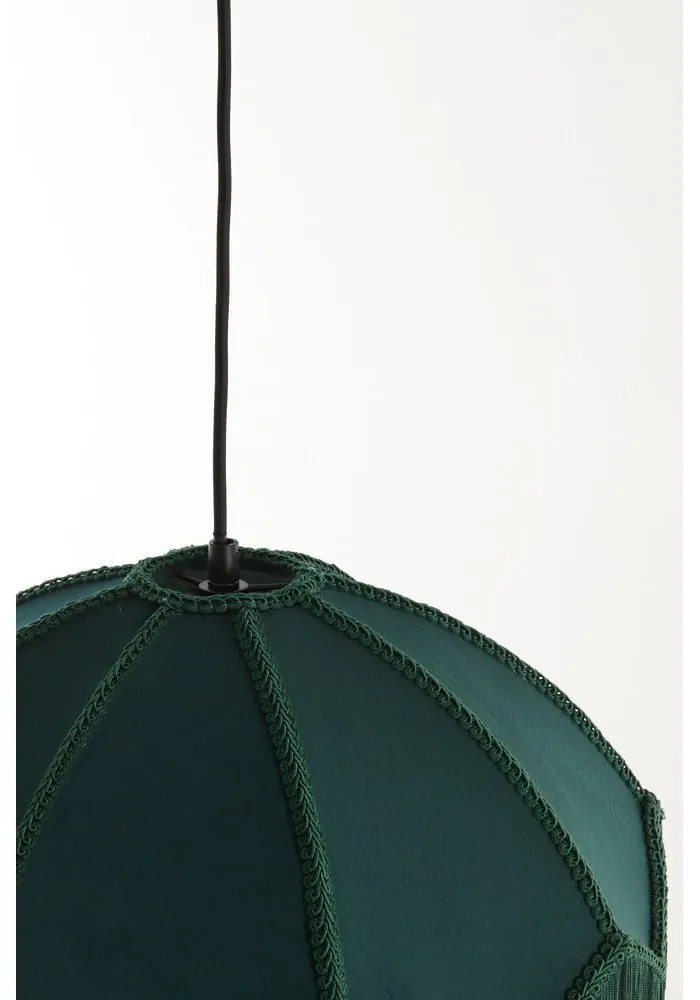 Висящо осветително тяло в петролен цвят с текстилен абажур ø 50 cm Malacia – Light &amp; Living