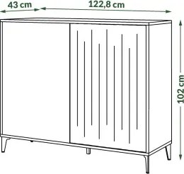 Скрин РИМИНИ К-123 Елегантен Орех/Черно - МОДЕРЕН ШКАФ С НАБРАЗДЕНИ ФРОНТОВЕ