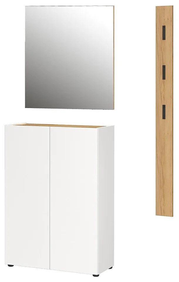 Бял комплект за коридор от декор от дъб 104x200x33 cm Alviano – Germania