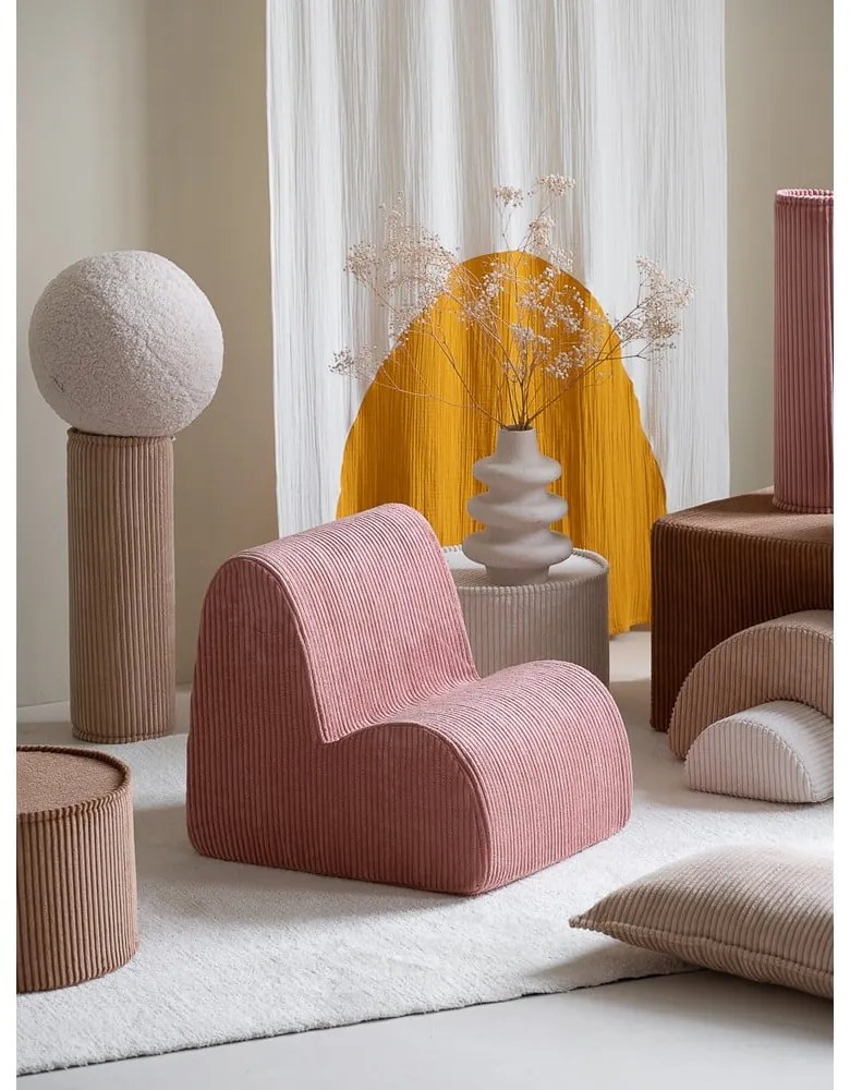 Розов детски стол от рипсено кадифе Cloud – Wigiwama