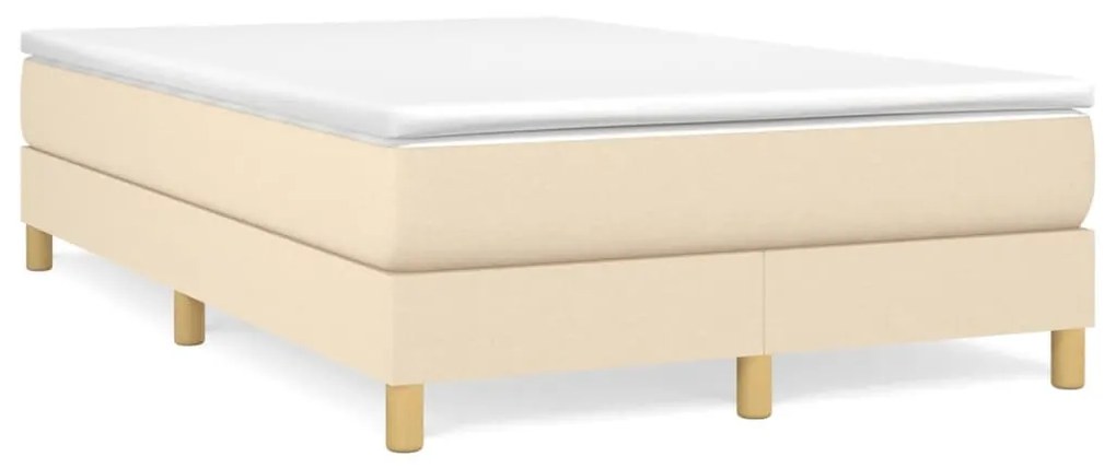 3120603 vidaXL Рамка за легло с пружини, кремава, 120x200 см, плат