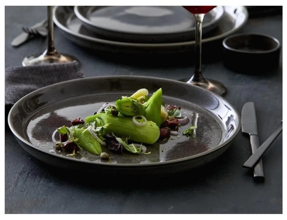 Черна десертна глинена чиния ø 21 cm Gastro Grey/Grey – Bitz