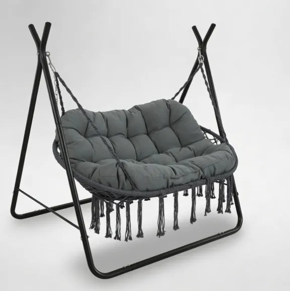 Висящ люлеещ се стол с конструкция, кок за 2 лица POLY