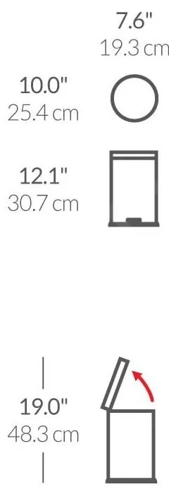 Stříbrný lesklý pedálový koš simplehuman, 4.5 l