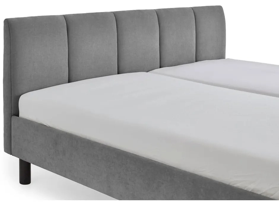 Сиво двойно легло 180x200 cm тапицирано без ламелно дъно Joker – Meise Möbel