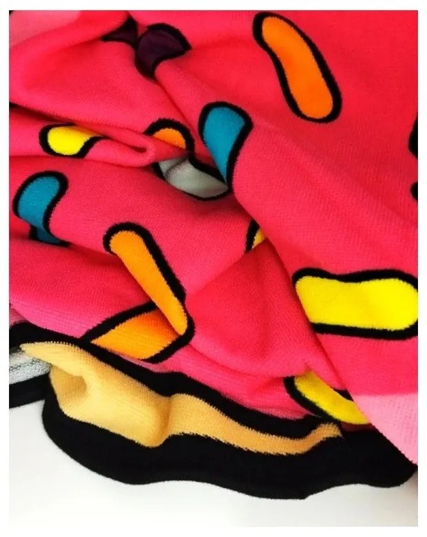 Розова детска плажна кърпа ø 150 cm Donut – JAHU collections