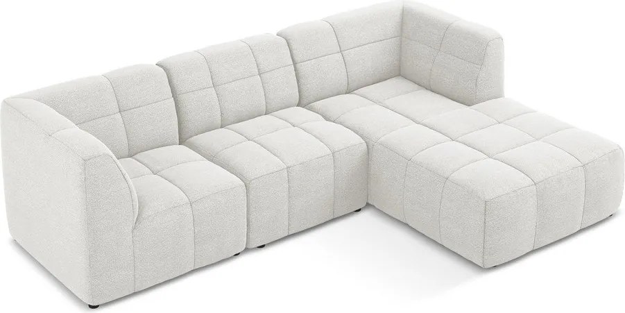 Бял ъглов диван от прежда с примки от букле (десен ъгъл) Aloha – Makamii