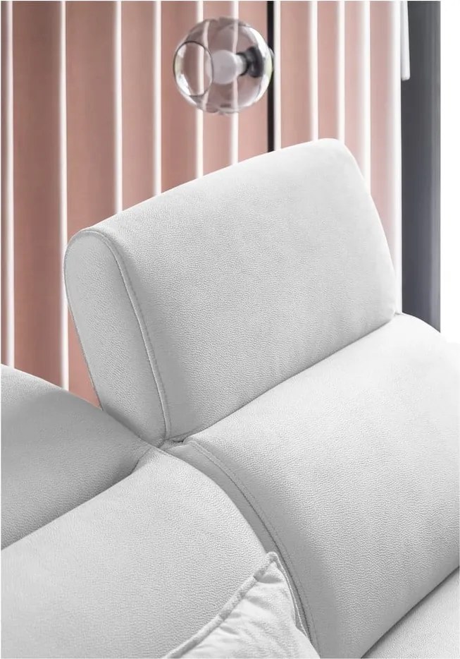 Бял кадифен разтегателен ъглов диван с място за съхранение (ляв ъгъл L форма) Noble – ELTAP