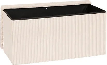 Пейка със съхранение atmosphera Arum, Рипсено кадифе, Сгъваема, 76x38 cm - Слонова кост