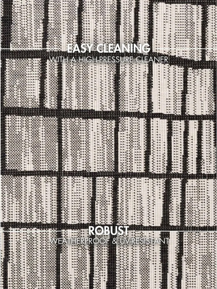 Черен/кремав кръгъл килим за открито и закрито ø 160 cm Haringey Crouch – Ted Baker