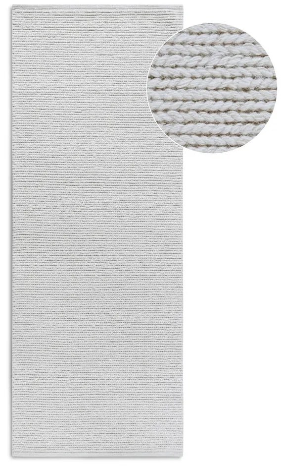 Бяла ръчно изработена вълнена пътека 80x200 cm Francois – Villeroy&Boch