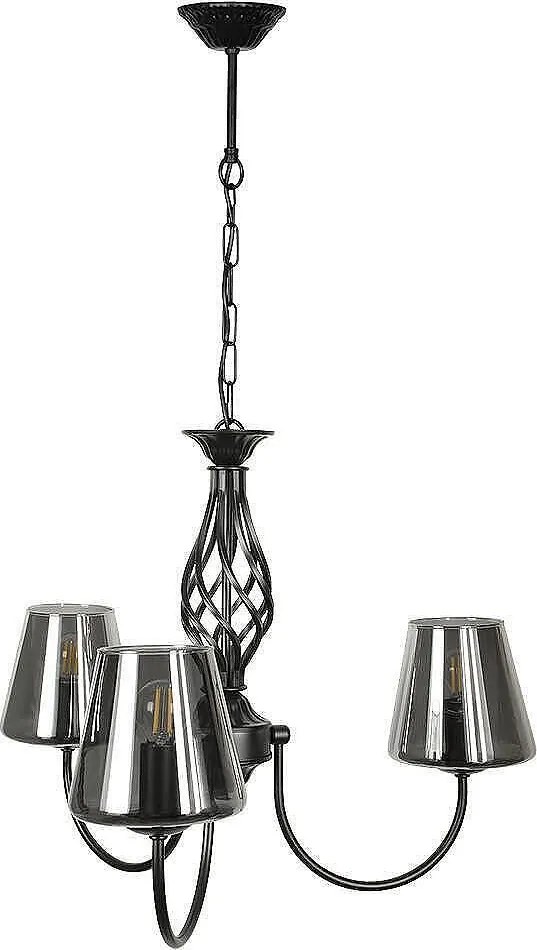 Полилей ДОРИА, черен/сив, 3xE27