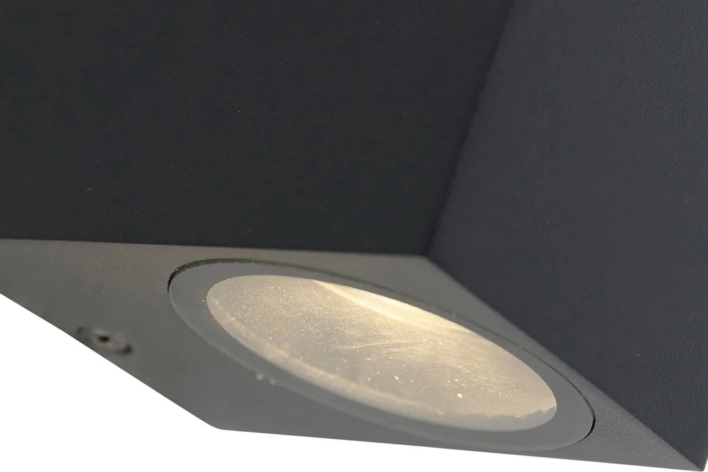 Комплект от 3 интелигентни стенни лампи черни IP44 вкл. Zigbee GU10 - Baleno