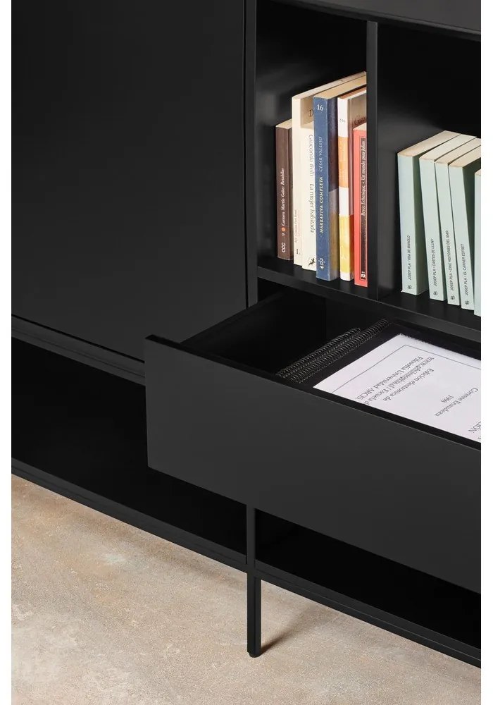 Черен скрин 220x98x45 cm Platt – Teulat