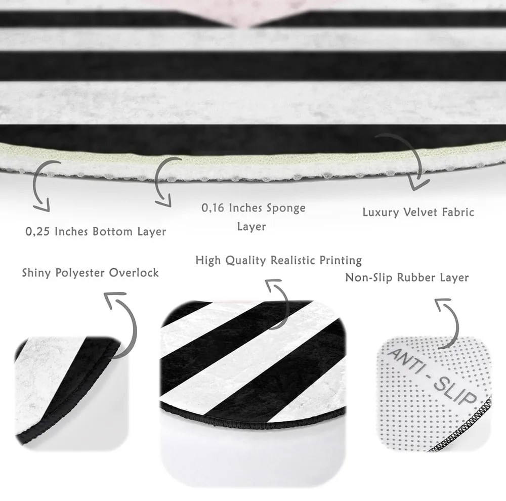 Черно-бял детски килим ø 100 cm Comfort – Mila Home