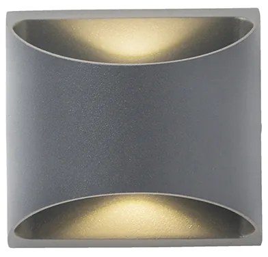 Модерна външна стенна лампа тъмно сива с LED 2-светлина IP54 - Mal