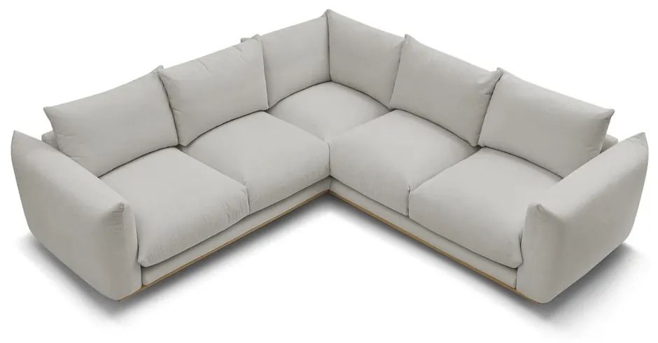 Светлосив ъглов диван Ernest – Bobochic Paris